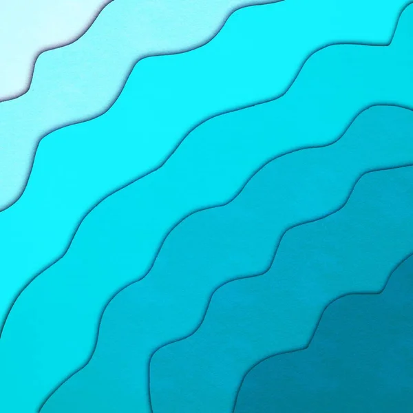Синій Фон Хвилі Рідини Вирізаним Папером — стокове фото