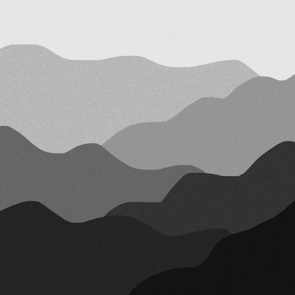 Montañas Blancas Negras Niebla Panorámica — Foto de Stock