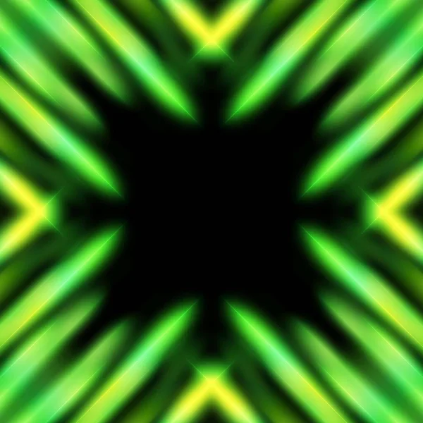 Abstraktní Zelený Neonový Rám Osvětlený Futuristickým Pozadím — Stock fotografie