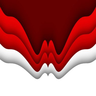 modern 3d kağıt kesim sanat kırmızı ve beyaz şekiller arka plan