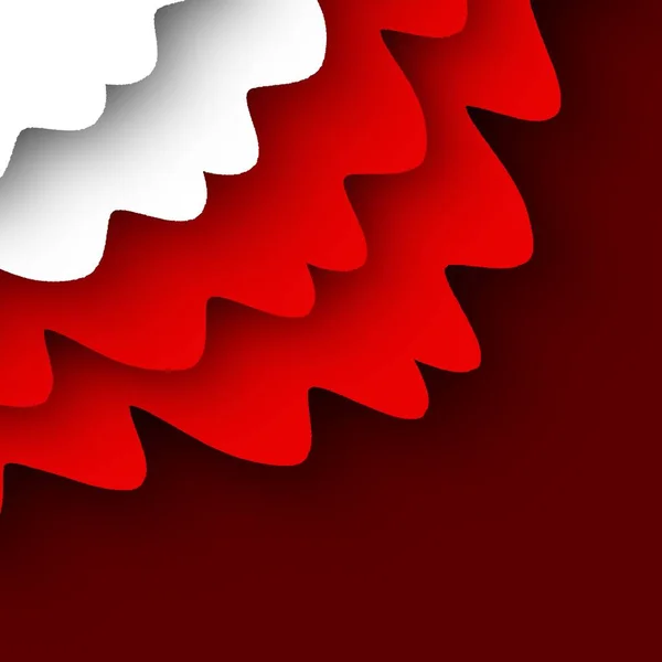 Modern Papercut Art Merah Dan Putih Bentuk Latar Belakang — Stok Foto