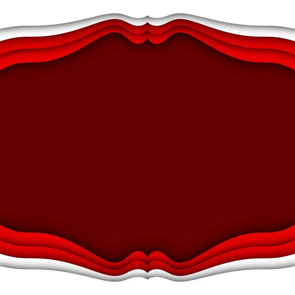 Moderne Papercut Kunst Rood Wit Vormen Achtergrond — Stockfoto