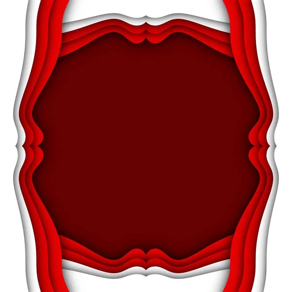 Moderno Taglio Carta Arte Rosso Bianco Forme Sfondo — Foto Stock