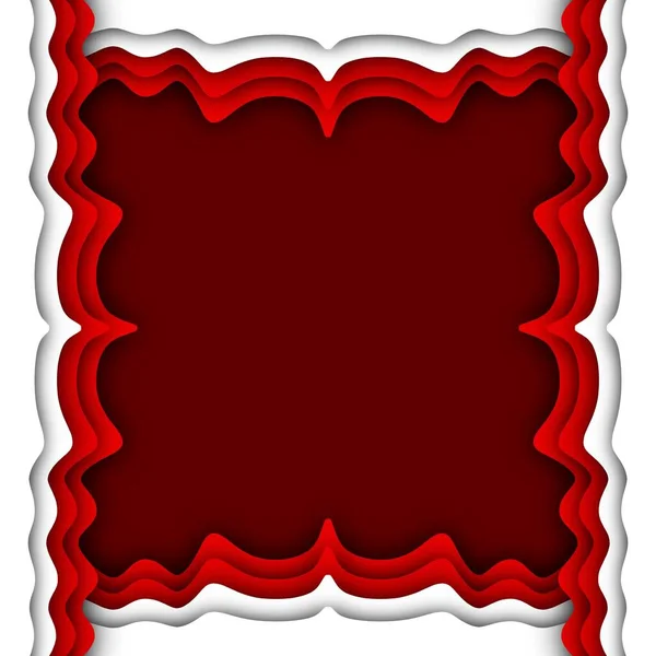 Modern Papercut Art Red White Shapes Background — Stock Photo, Image