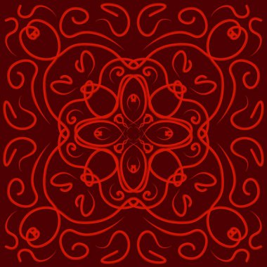 Kırmızı Kekik Çiçek Deseni