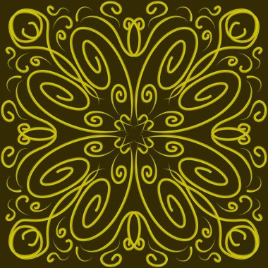 Sarı kepekli çiçek deseni