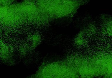 Siyah Arkaplanda Soyut Yeşil Suluboya