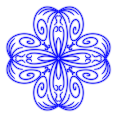 Soyut, pürüzsüz desenli mavi çiçek çizgisi