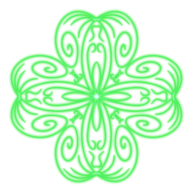 Soyut, pürüzsüz yeşil çiçek çizgisi.