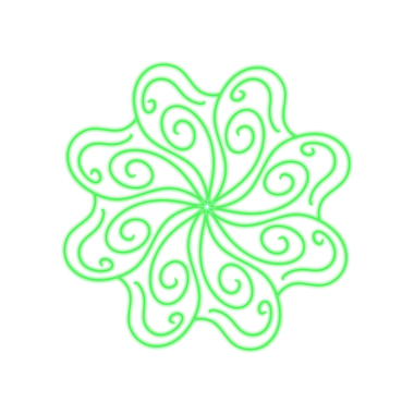 Soyut, pürüzsüz yeşil çiçek çizgisi.