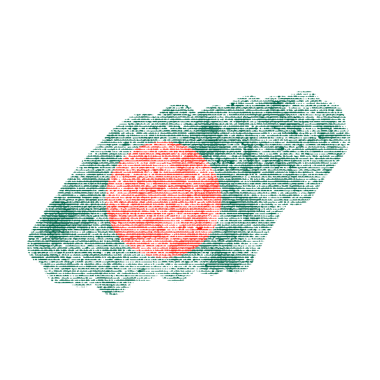 Soyut Yarıtonlu Bangladeş Bayrağı