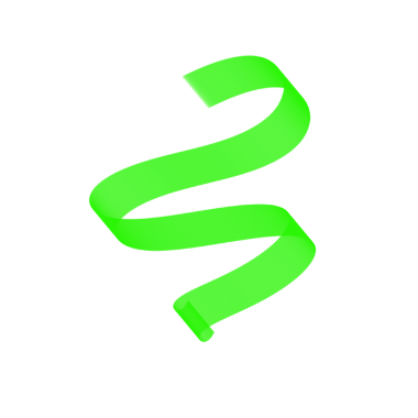 Yeşil Kurdele Şekli, Web Kullanımı için Basit PNG Resmi