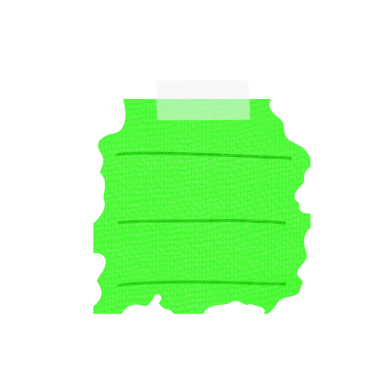 Web kullanımı için Yeşil Yırtık Kağıt Not, Basit PNG Resmi