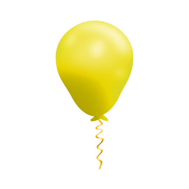 Kıvrımlı kurdeleli gerçekçi bir balon