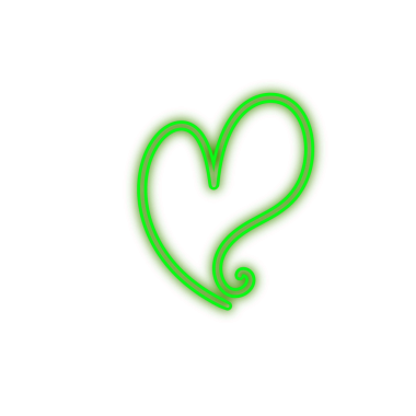 Kalp Neon Hattı, Renkli PNG İllüstrasyonu 