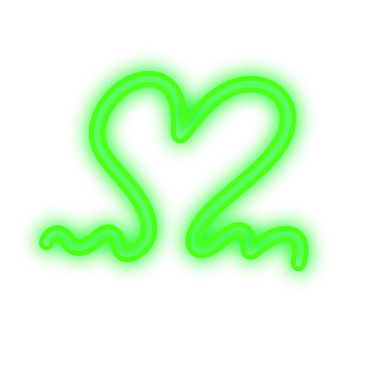 Kalp Neon Hattı, Renkli PNG İllüstrasyonu 