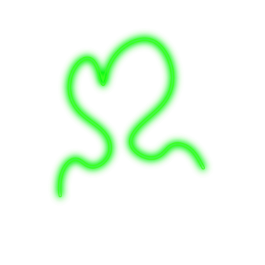 Kalp Neon Hattı, Renkli PNG İllüstrasyonu 