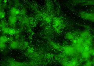 soyut yeşil bulutsu kozmik gökada arkaplanı