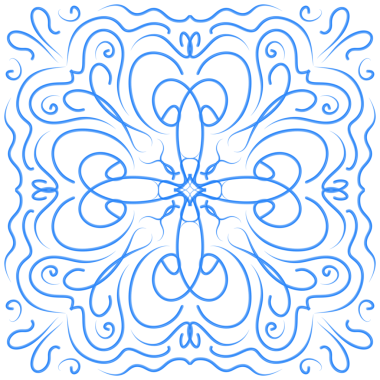 Şeffaf arkaplanda Mavi Çiçek Deseni