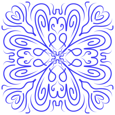 Şeffaf arkaplanda Mavi Çiçek Deseni