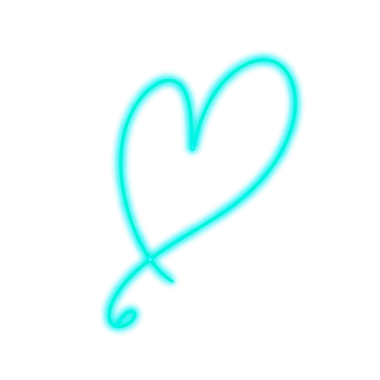 kalp cyan neon hattı, Web kullanımı için basit PNG görüntüsü