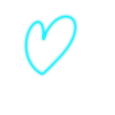 kalp cyan neon hattı, Web kullanımı için basit PNG görüntüsü