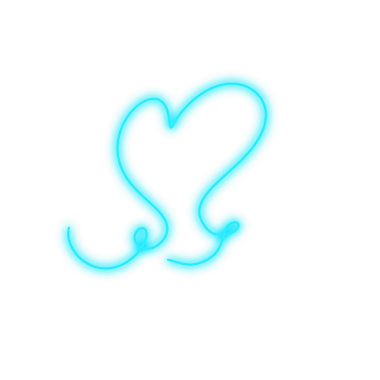 kalp cyan neon hattı, Web kullanımı için basit PNG görüntüsü