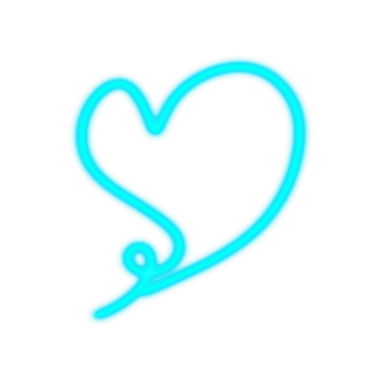 kalp cyan neon hattı, Web kullanımı için basit PNG görüntüsü
