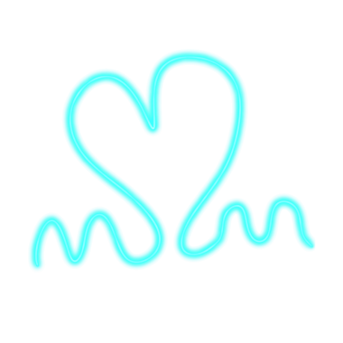 kalp cyan neon hattı, Web kullanımı için basit PNG görüntüsü