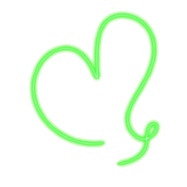 kalp yeşili neon hattı, Web kullanımı için basit PNG resmi