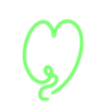 kalp yeşili neon hattı, Web kullanımı için basit PNG resmi