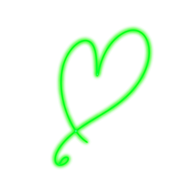 kalp yeşili neon hattı