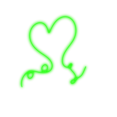 kalp yeşili neon hattı