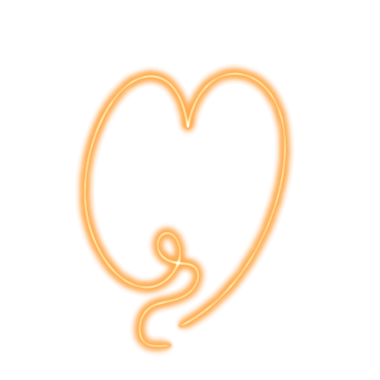 kalp turuncu neon hattı