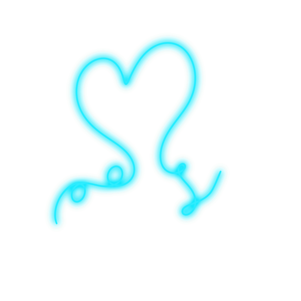 kalp cyan neon hattı, Web kullanımı için basit PNG görüntüsü