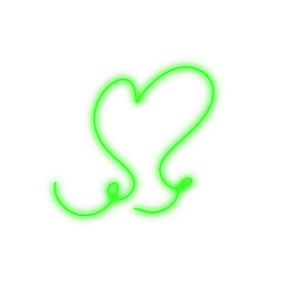 kalp yeşili neon hattı