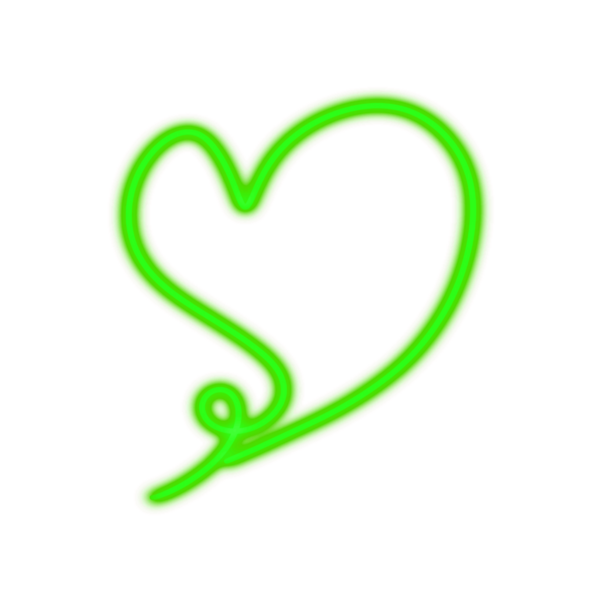 kalp yeşili neon hattı