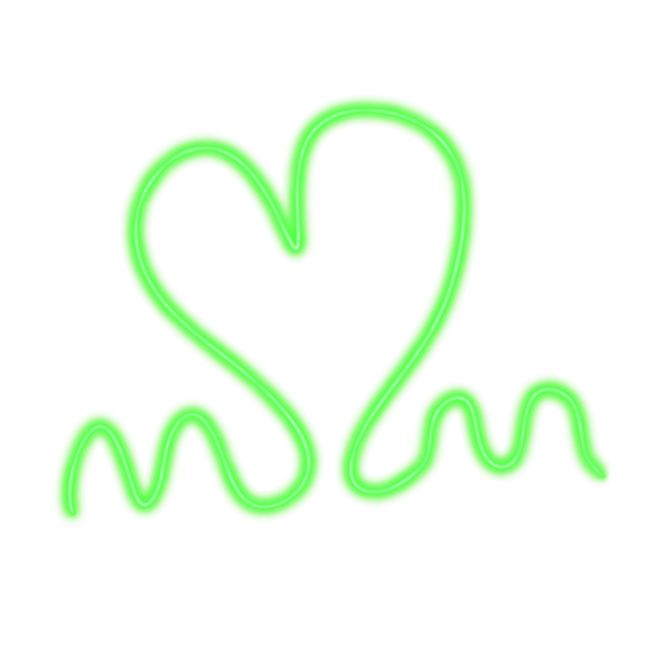 kalp yeşili neon hattı