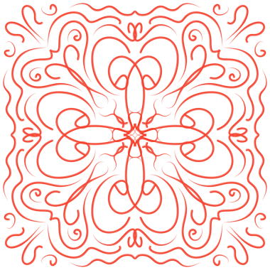 Red Doodle Çiçek Deseni, Web Kullanımı için Basit PNG Resmi