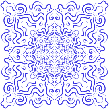 Şeffaf arkaplanda Mavi İslami Desen