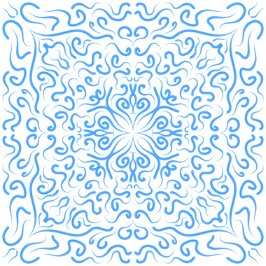 Şeffaf arkaplanda Mavi Çiçek Deseni