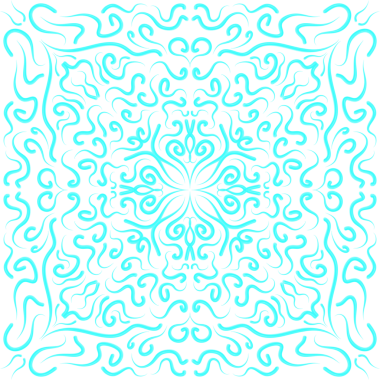 Şeffaf arkaplanda Cyan Çiçek Deseni