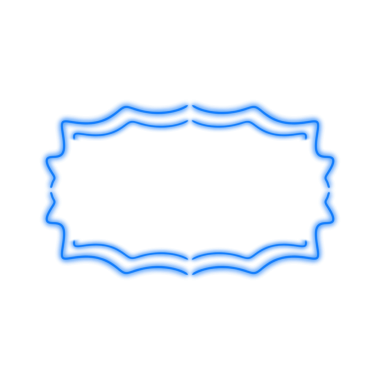 Mavi Neon Çerçeve, Şeffaf Arkaplanda Basit PNG