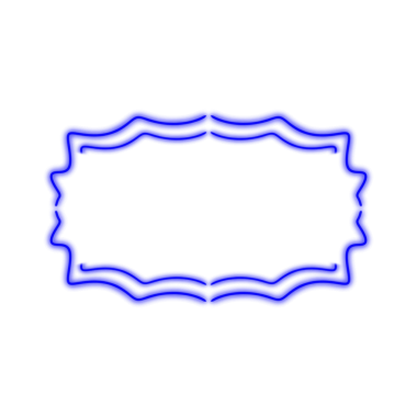 Mavi Neon Çerçeve, Şeffaf Arkaplanda Basit PNG