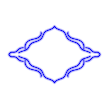 Mavi Neon Çerçeve, Şeffaf Arkaplanda Basit PNG