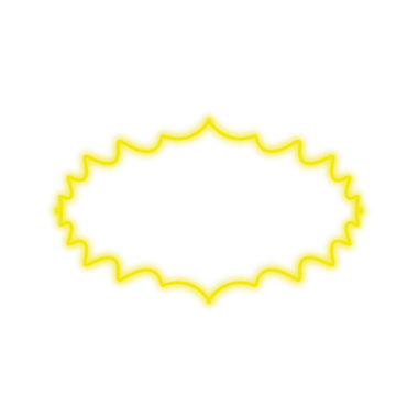 Sarı Neon Çerçeve, Şeffaf Arkaplanda Basit PNG