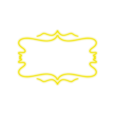 Sarı Neon Çerçeve, Şeffaf Arkaplanda Basit PNG