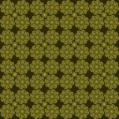 Soyut, pürüzsüz desenli sarı çiçek çizgisi