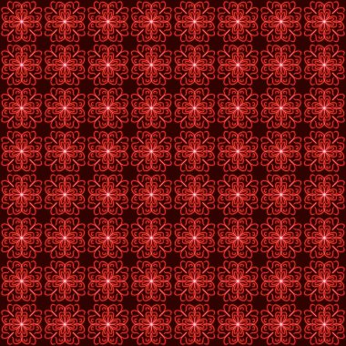 Soyut, dikişsiz, kırmızı çiçek deseni