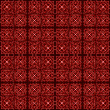 Soyut, dikişsiz, kırmızı çiçek deseni